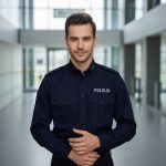 Koszula Męska Służbowa Granatowa Długi Rękaw Policja